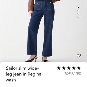 NWT J. Crew Sailor slim wide-leg jean in Regina wash